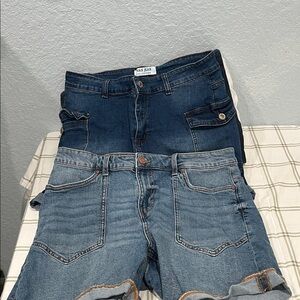 Blue Denim Shorts Set Size 14 & 1X
